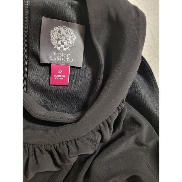 NWT VINCE CAMUTO Black Formal Dance Prom Wedding Sleeveless Dress Size 12 - Picture 5 of 7